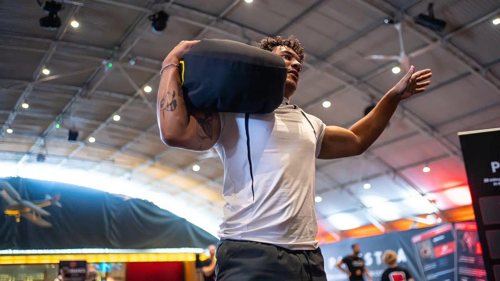 Sandbag to shoulder in the Power Zone