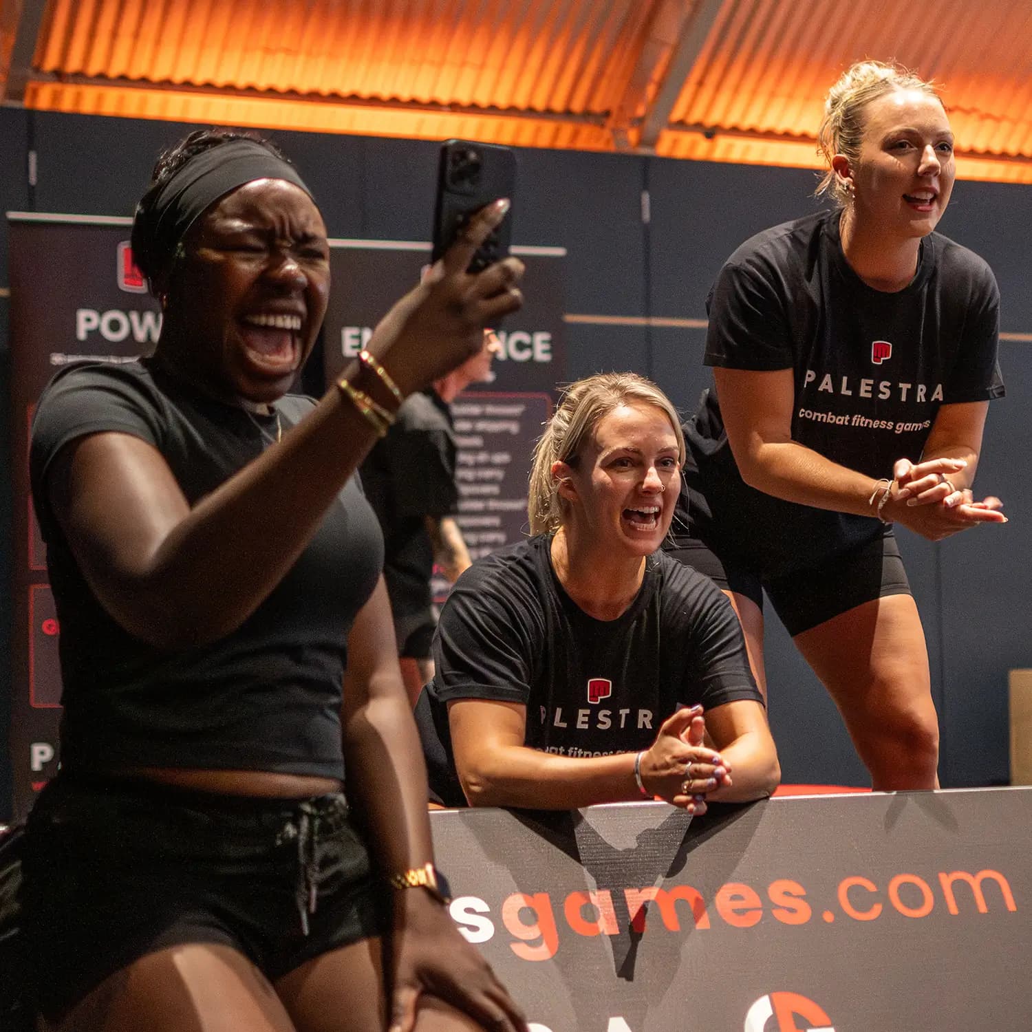 Spectators supporting the athletes